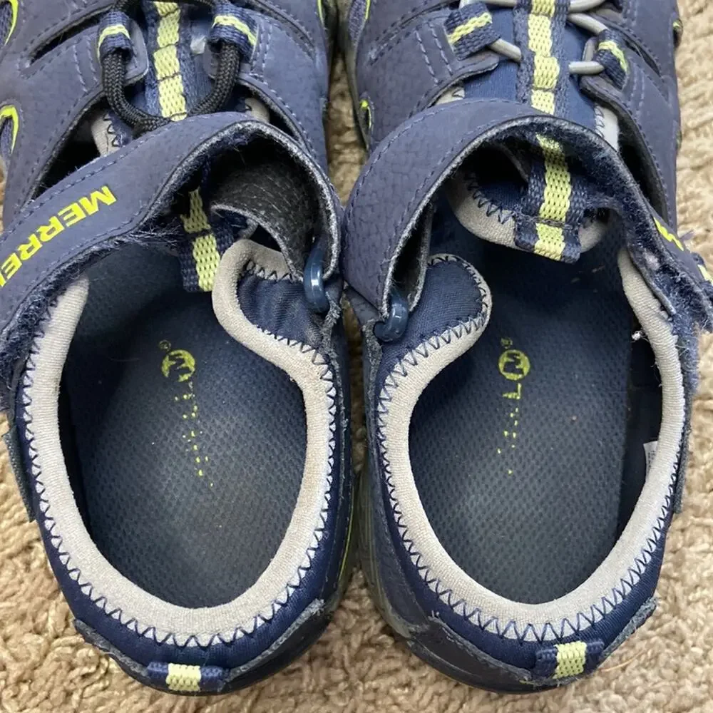 Merrell Boys Blue Hydro H2O Sand Leather Sport Sandals Size 3